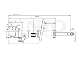 Амортизатор газовый передней подвески правый UNIO SAB-10095