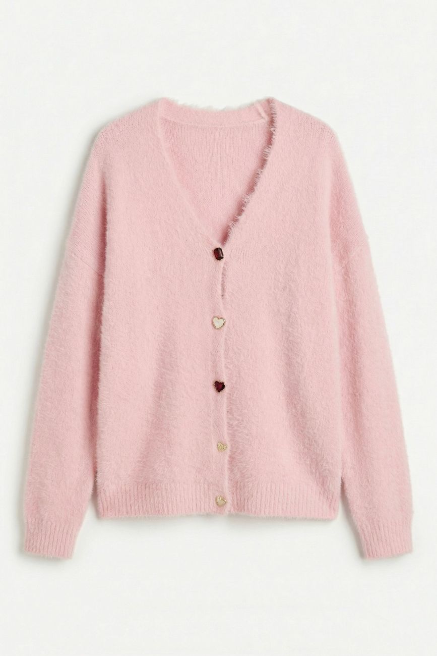 Кардиган травка, светло-розовый