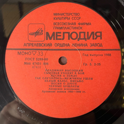 Винтажная виниловая пластинка LP Владимир Высоцкий, Сыновья Уходят В Бой, Пластинка 2 (СССР 1986) О Погибшем Друге