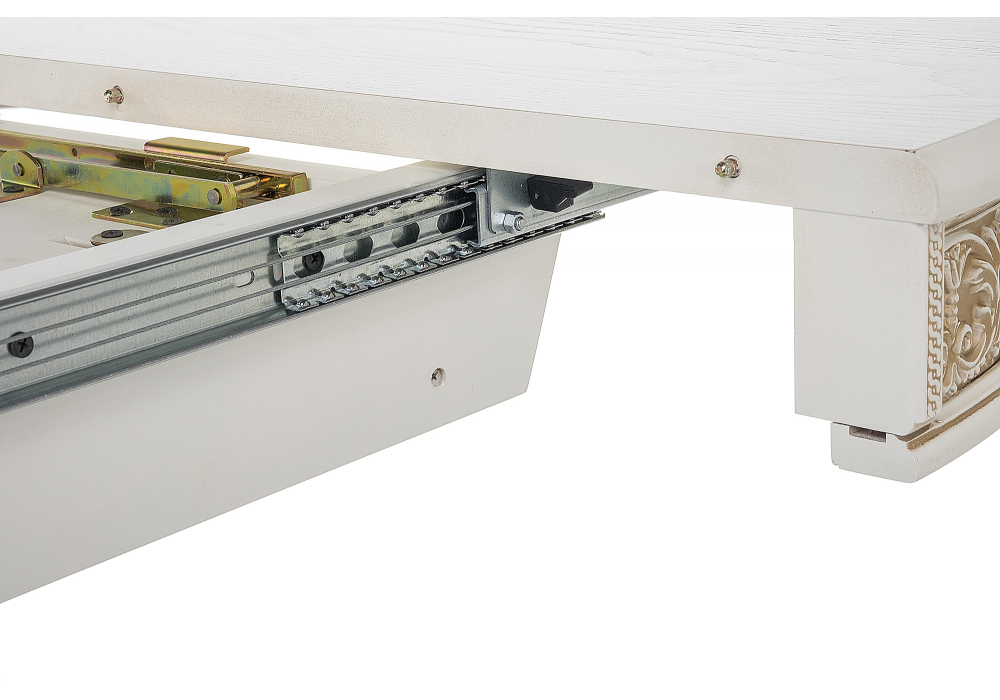 Стол деревянный Woodville Лорд молочный, золотая патина