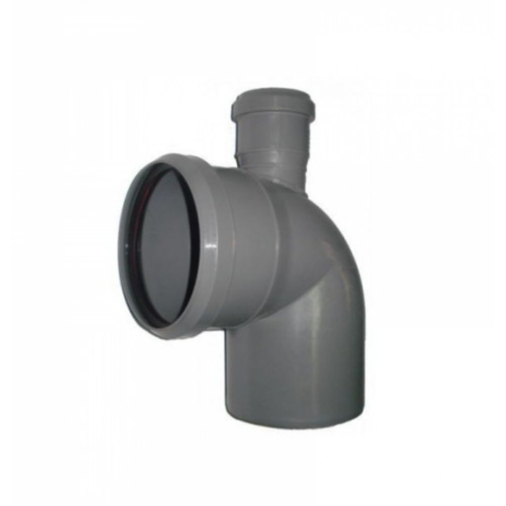 Отвод ПВХ с прямым патрубком Д.110/50 90гр.