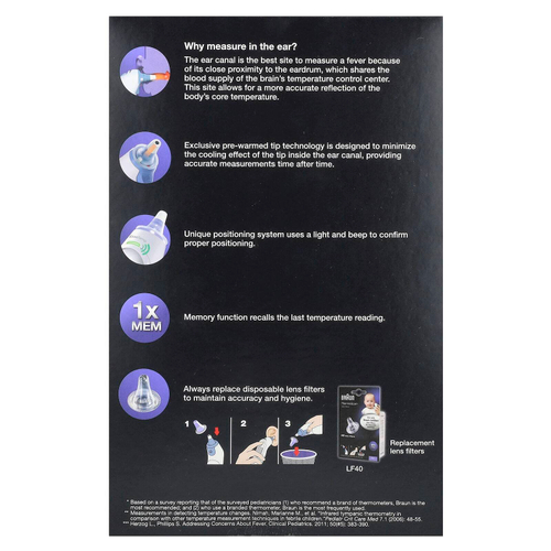 Braun, ThermoScan 5, ушной термометр, набор из 25 предметов