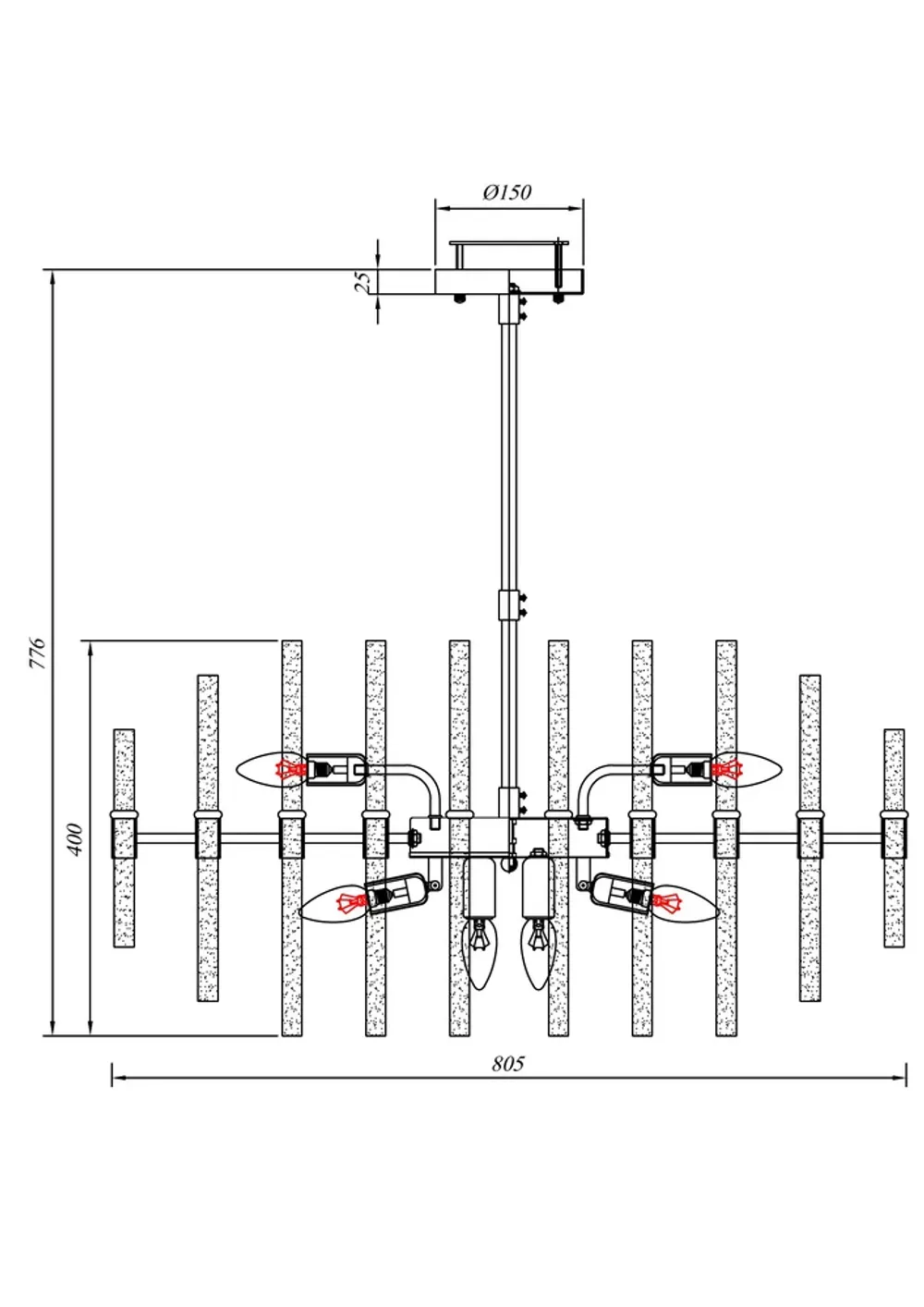 Люстра на штанге ARTE LAMP MATILDA