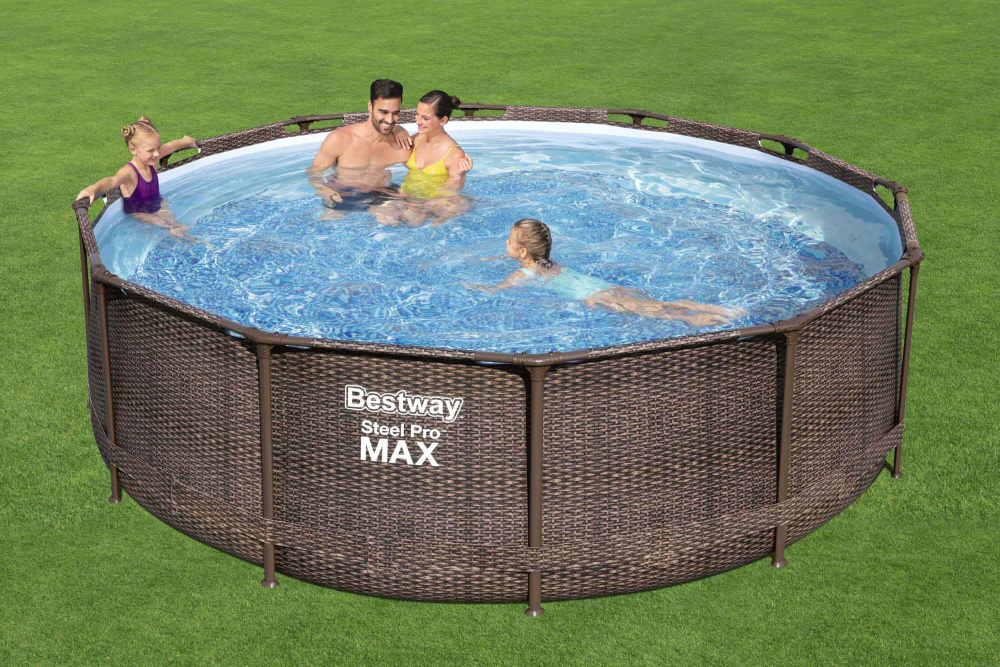 Каркасный бассейн Bestway "Ротанг", 366х100 см + фильтр-насос 2006 л/ч, лестница (56709)