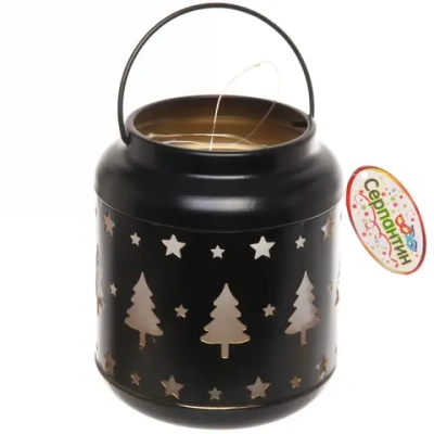 Сувенир с подсветкой «Сказочная ёлка» 12*15 см, чёрный