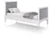 Кровать подростковая Elit (белый, серая ткань)