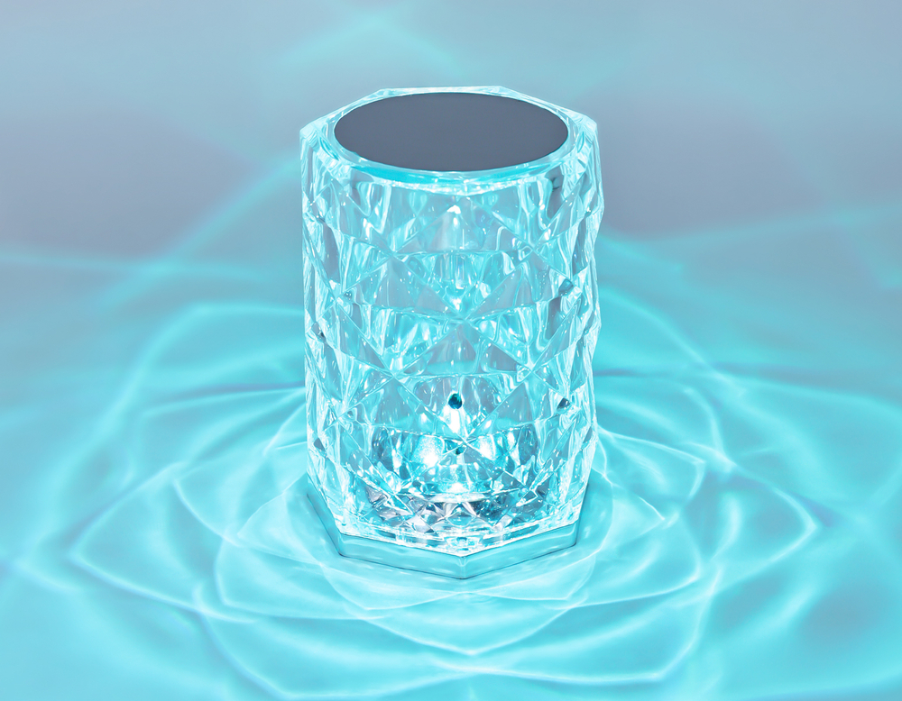 Настольная светодиодная лампа с сенсорным выключателем и пультом DE8013 CL прозрачный LED RGB 3W