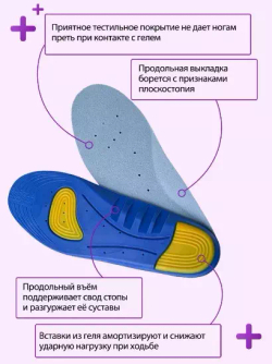 Ортопедические разгружающие стельки для профилактики продольного и поперечного плоскостопия