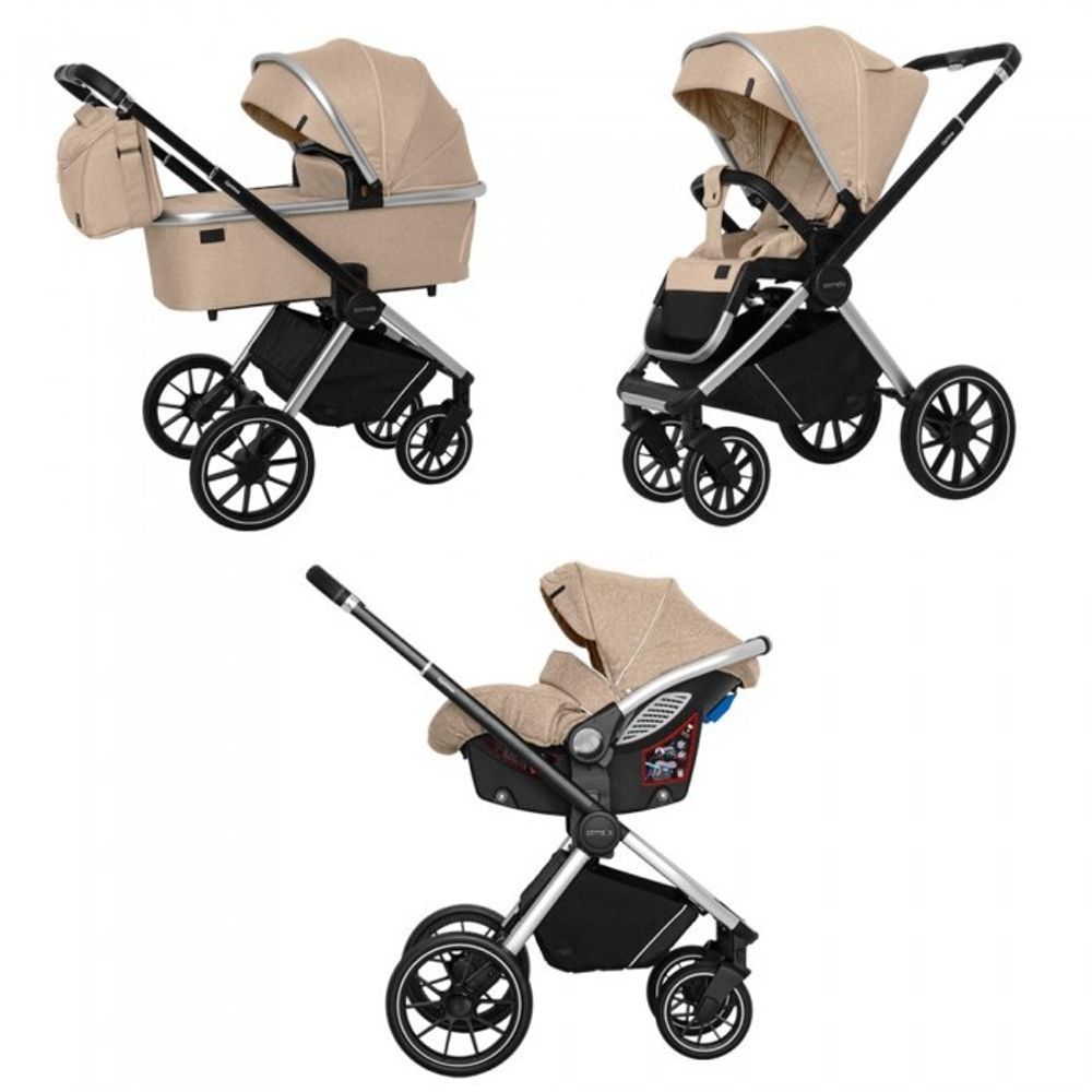 Коляска 3 В 1 Carrello Optima CRL-6504 Amber Beige обновленная