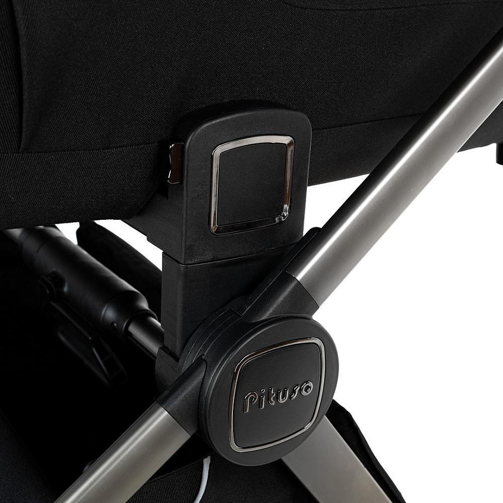 Детская коляска Pituso Teffy 3 в 1 с автокреслом Santiso Pro Black Caviar Black/Graphite