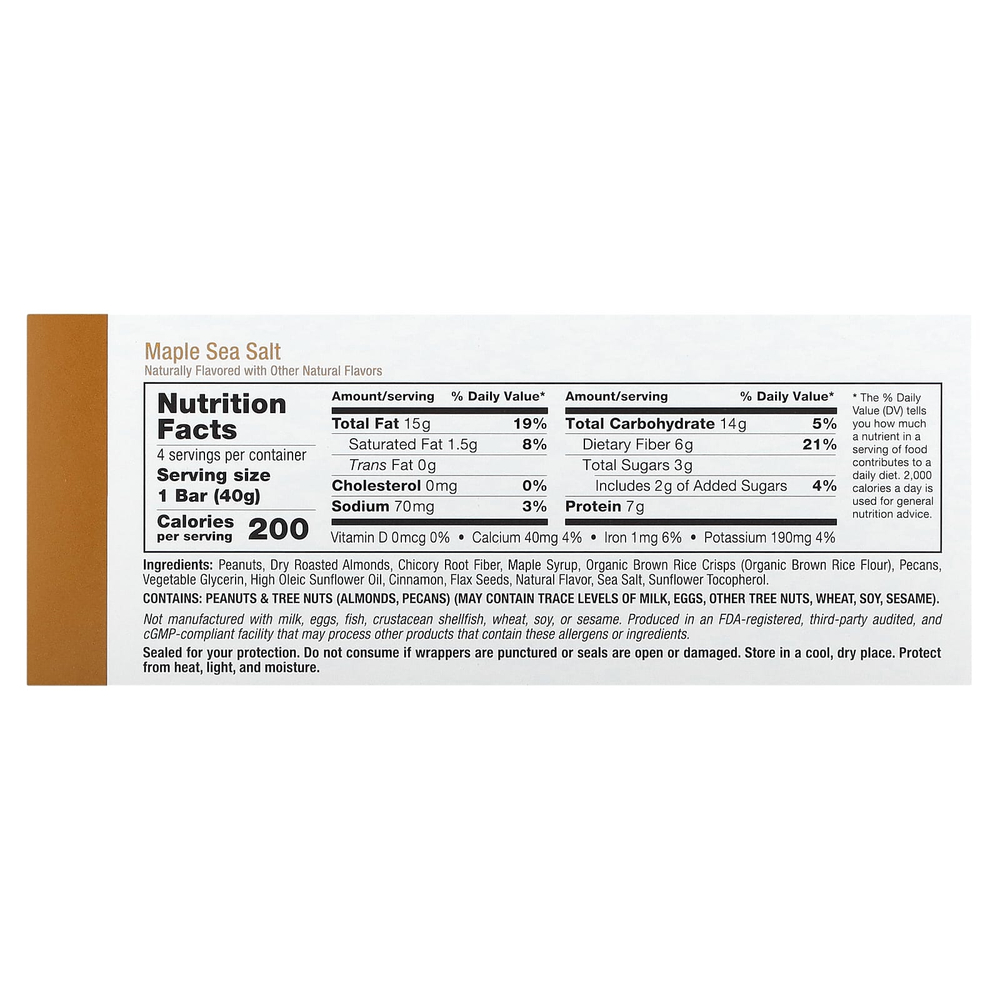 California Gold Nutrition, Foods, батончики-снеки, ассорти вкусов (кленовый сироп, карамель, арахисовая паста), 12 батончиков по 40 г (1,4 унции)