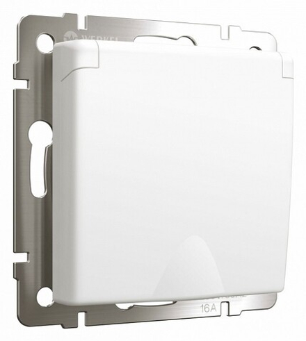 WERKEL Розетка с защитной крышкой и шторками IP44 c заземлением (белая) W1171261