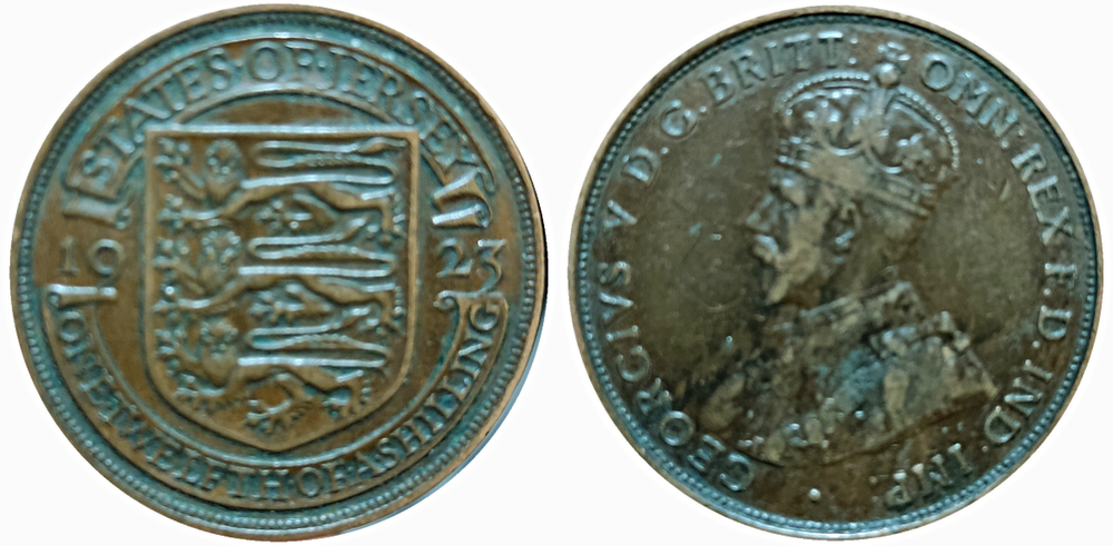 Джерси 1/12 шиллинга, 1923 - 1926 Король Георг V XF