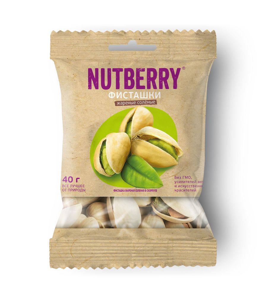 NUTBERRY Фисташка жареная соленая 40 г