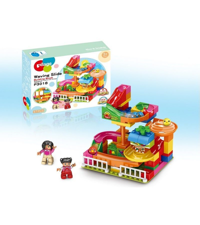 Конструктор Pilage Овощной магазин (67 деталей), лабиринт с шариками и воронками