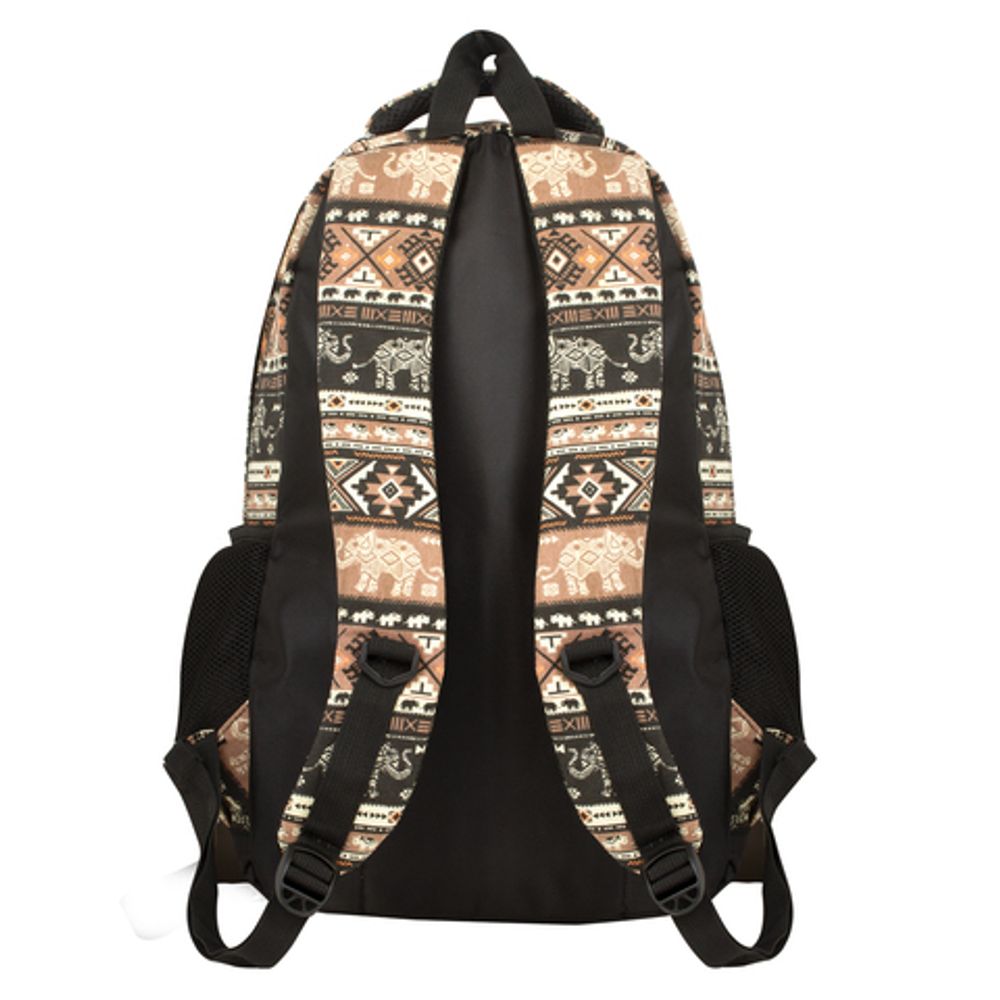 Рюкзак BRAUBERG для старшеклассников/студентов/молодежи, узоры, "Слоны", 27 литров, 47х32х14 см, 226354