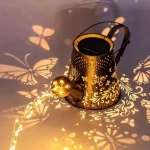 Светильник дачный на солнечной батарее «Чайник Бабочки» 30*14,5*15 см, 36 ламп LED (6 нитей, длина 60 см, подставка 80 см)