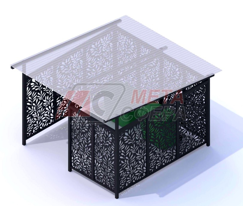 Контейнерная площадка Кингс с поликарбонатом