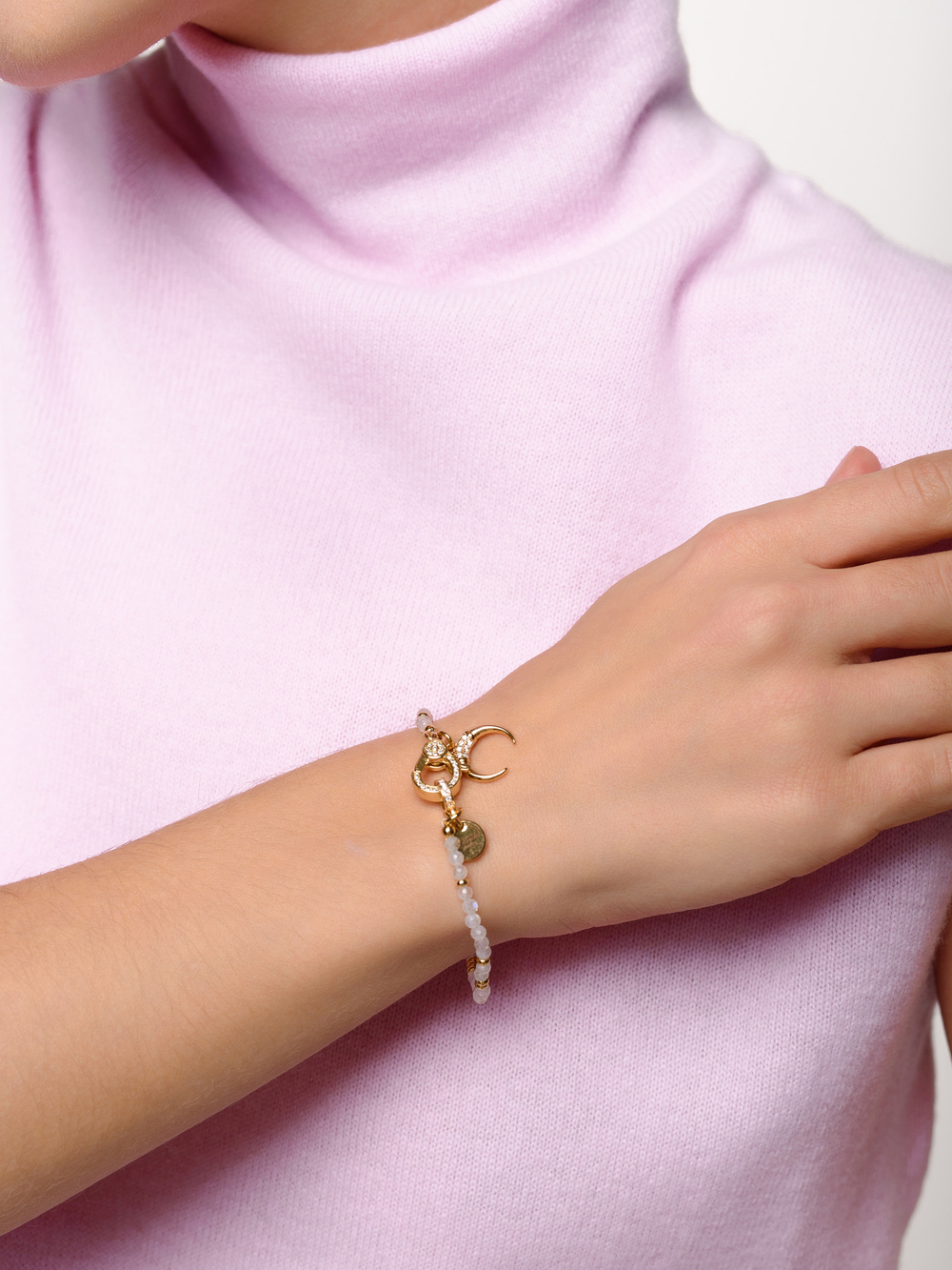 Браслет "Moon" из лунного камня Gold
