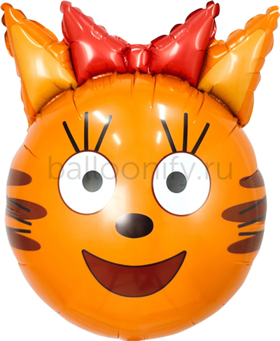 Шар (19''/48 см) Фигура, Голова, Три Кота, Карамелька, 1 шт.