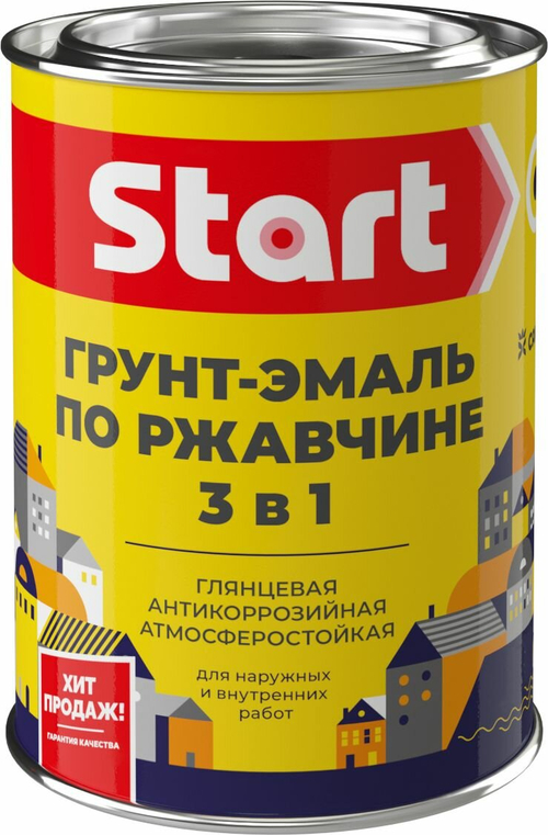 Грунт-эмаль по ржавчине красная 0,8кг "Старт"