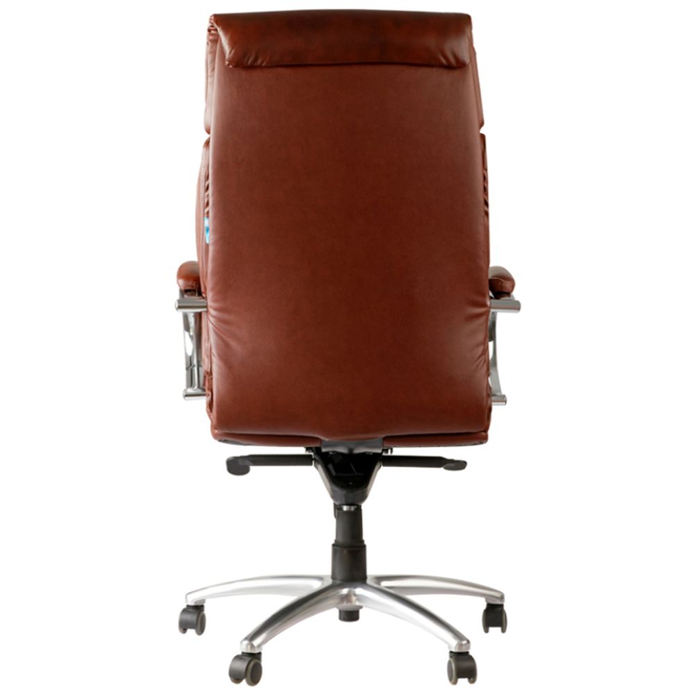 Кресло руководителя Helmi HL-ES04 "Strength" повыш. прочности, кожа бордовая, мультибл, хром, до 250кг