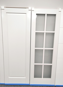 Межкомнатная дверь  VFD (ВФД) ER1 ДГ WidWhite (матовая белая c кремовым оттенком, без текстуры)