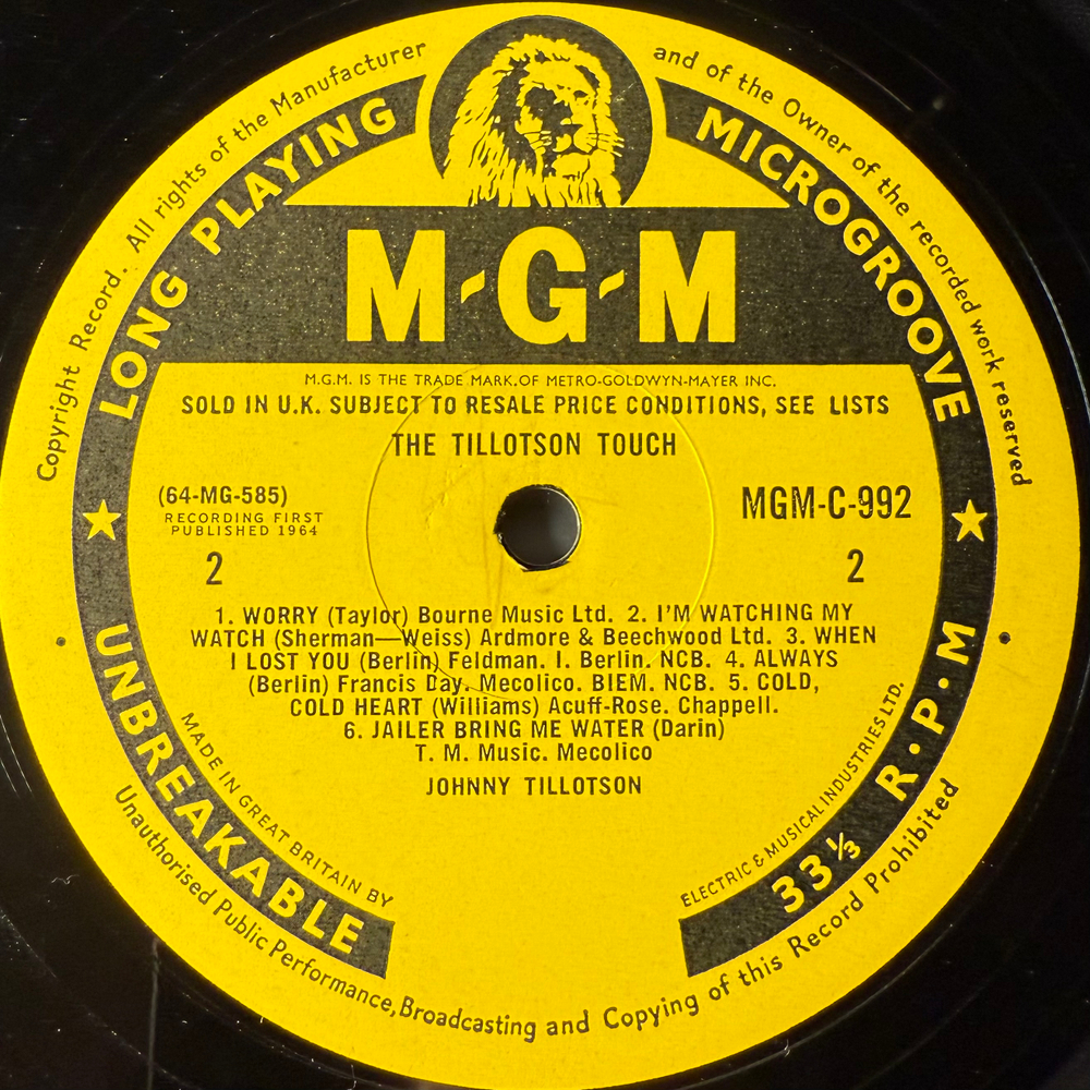 Johnny Tillotson ‎– The Tillotson Touch (Англия 1964г.)