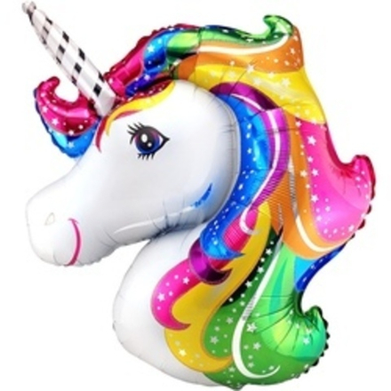 Шар (15"/38 см) Мини-фигура, Голова единорога 1 шт.