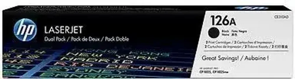 Картридж HP 126A CE310AD лазерный черный упаковка 2шт (2*1200 стр)