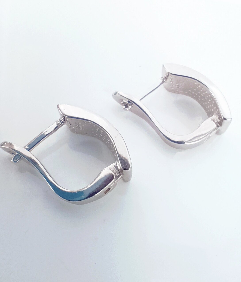 Серьги "Эстерелла", с синтетическим опалом, родированные, серебро 925*/Ф