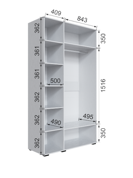 Шкаф с зеркалом Бруклин 130Ш