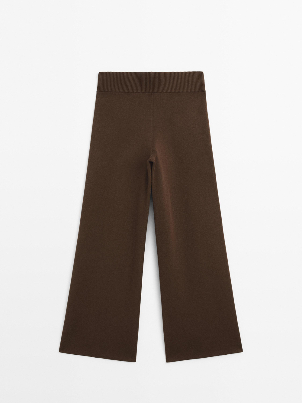 Massimo Dutti Широкие трикотажные брюки с декоративными швами, карамельный