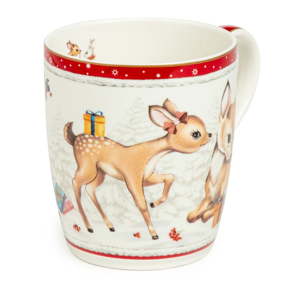 НАБОР ПОСУДЫ LEFARD "C НОВЫМ ГОДОМ" 3 ПР.: САЛАТНИК 800 МЛ, ТАРЕЛКА 19 СМ, КРУЖКА 400 МЛ (КОР=8НАБ.)