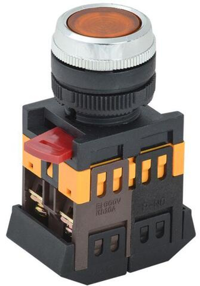 Кнопка ABLFS-22 d22мм 1з+1р 240В неон желт. IEK BBT30-ABLFS-K05