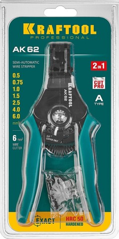 KRAFTOOL АК-62, 0.5 - 6 мм2, полуавтоматический стриппер (22681)