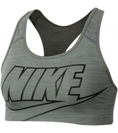 ТОП теннисный Nike Swoosh Futura Bra W - smoke grey/heather/black