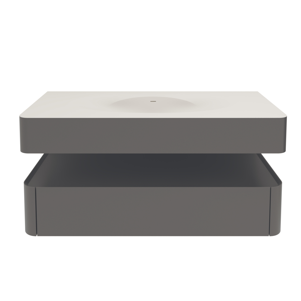 База под раковину Caprise 1200 подвесная, 1 выкатной ящик soft close, серый матовый