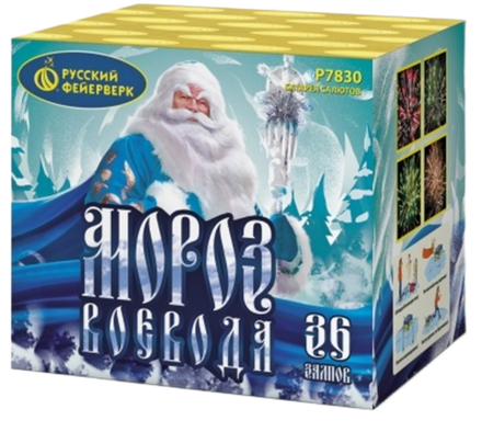 Батарея салютов РФ Мороз Воевода 36 залпов калибром 1.25" высотой 55 метров