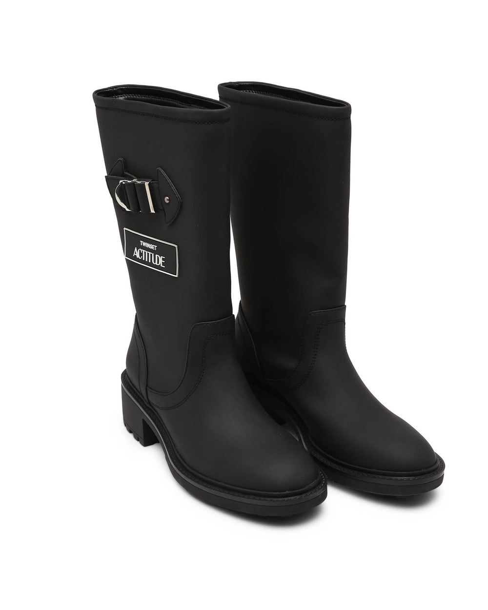сапоги-казаки biker Twinset Actitude - черный(222ACP282)