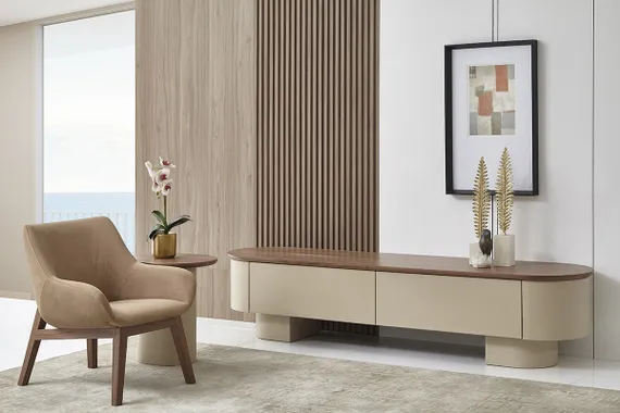 ТВ-тумба Rome 204х45 см, шпон ореха