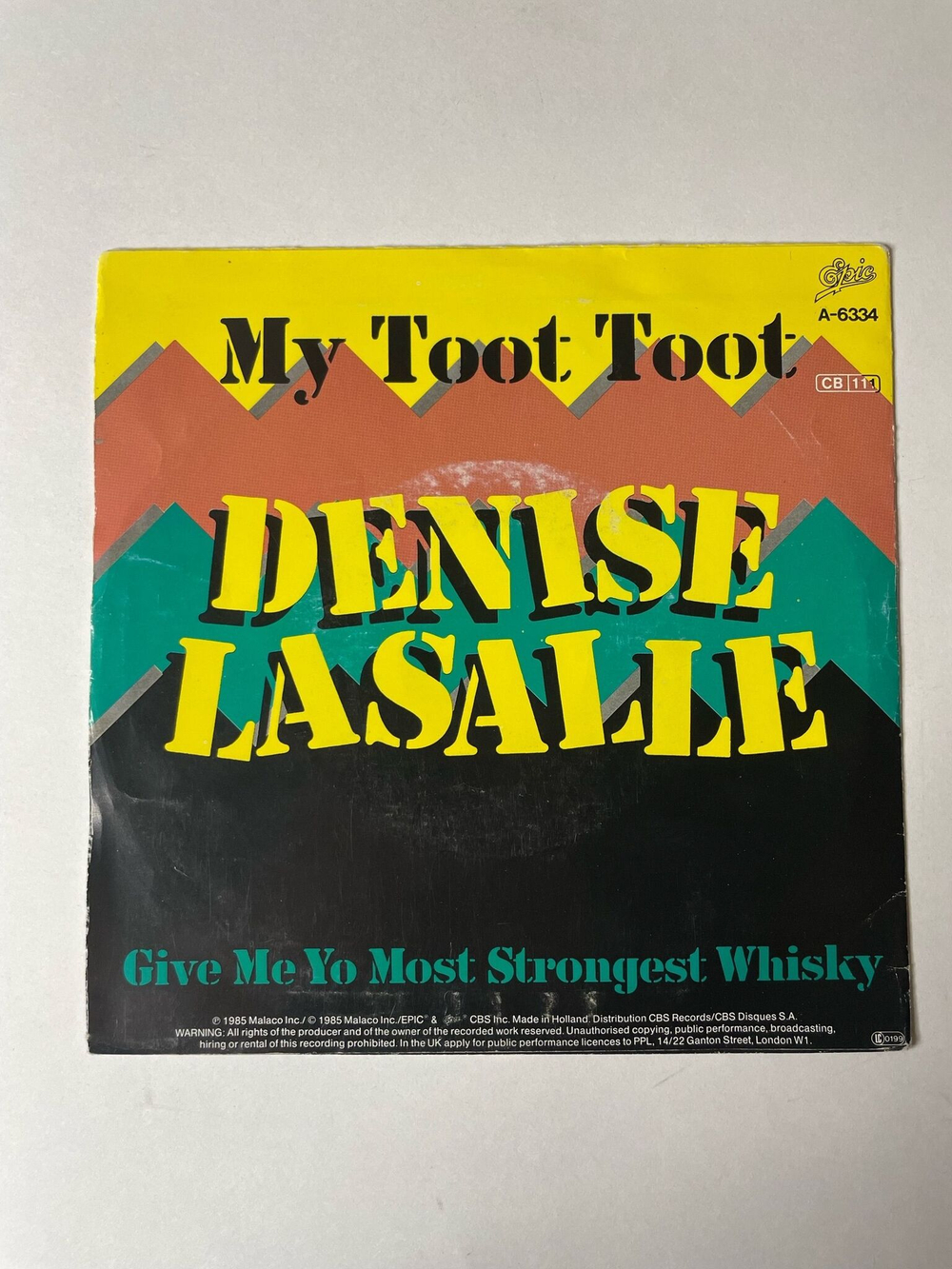 Винтажная виниловая пластинка LP Denise Lasalle My Toot Toot (Germany 1985) 7 дюймов