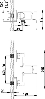 Смеситель Lemark plus Factor LM1603C для душа