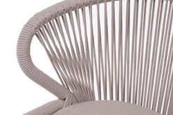 "Милан" стул плетеный из роупа, каркас алюминий (RAL1001), роуп бежевый круглый, ткань бежевая