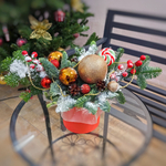 Новогодняя композиция в шляпной коробке