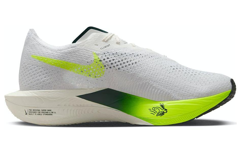 Nike ZoomX Vaporfly Next%3 comfortable and versatile shock absorption and wear-resistant low-cut carbon casual running shoes men's white and green