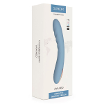 Голубой интерактивный изогнутый вибратор 19,6см с функцией пенетрации Svakom Ava Neo App-Compatible Thrusting Vibrator SA059B