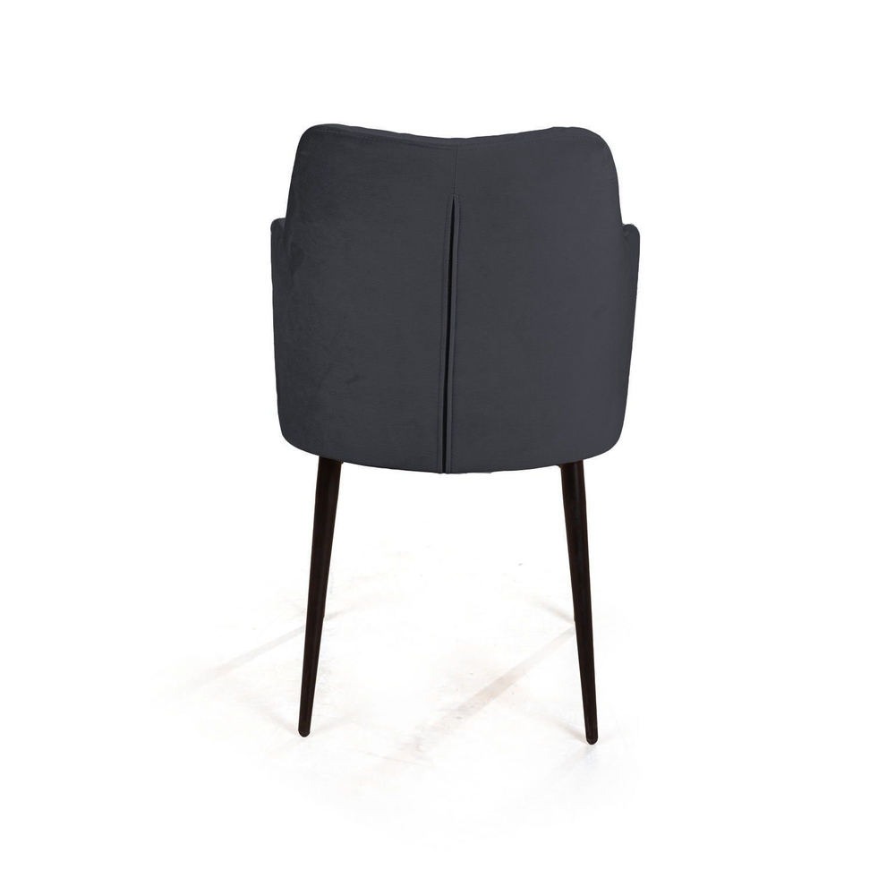 Стул с подлокотниками Hunt ромб, бархат 03 / чёрный конус