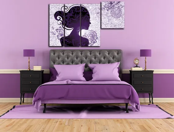 Модульная картина "Силуэт девушки"