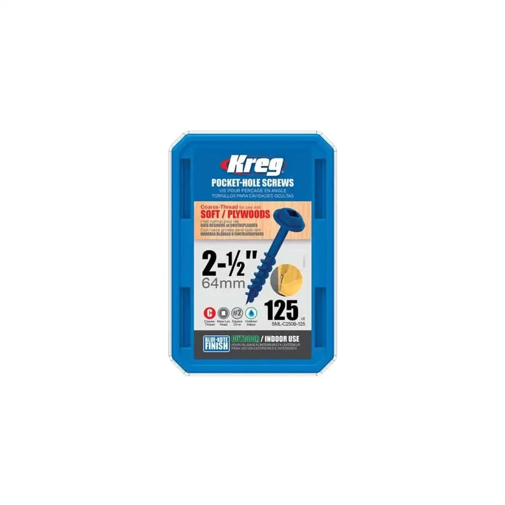 Шурупы с крупным шагом 2-1/2"-125 шт Kreg SML-C250B-125-INT